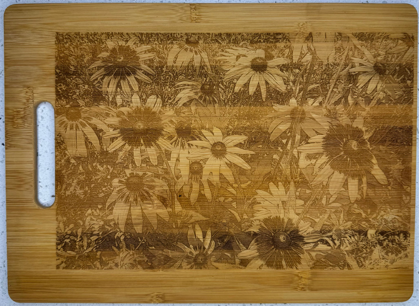 A floral cutting board